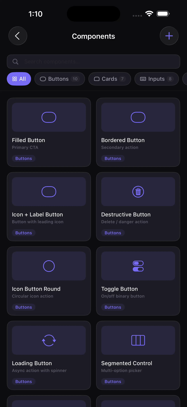 SwiftUI component snippet library